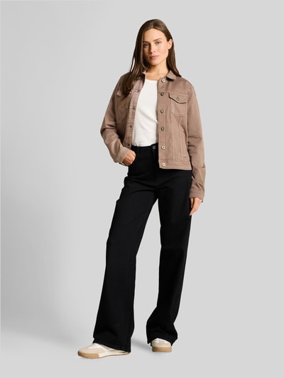 Tom Tailor regular fit jeansjack van katoenmix Taupe - 1