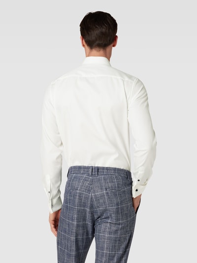 Eterna Slim Fit Businesshemd aus Uni Struktur Offwhite 5