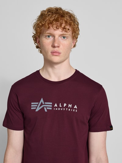 Alpha Industries T-Shirt mit Label-Print Bordeaux 3