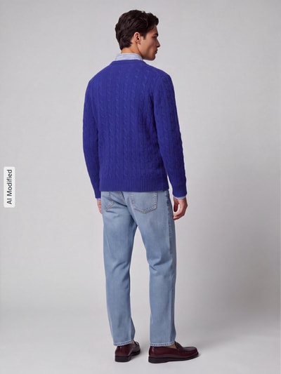 Polo Ralph Lauren Sweter o kroju regular fit z mieszanki wełny i kaszmiru Niebieski 5