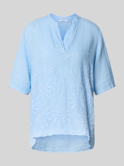 ZABAIONE Loose Fit Blusenshirt aus reinem Leinen Blau Melange 2