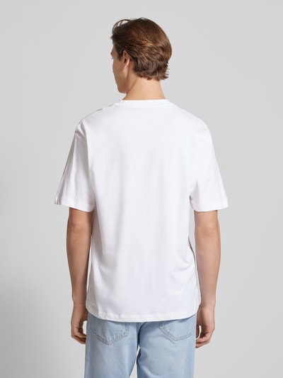 Hugo Blue T-Shirt mit Label-Print Modell 'Naradie' Weiss 5