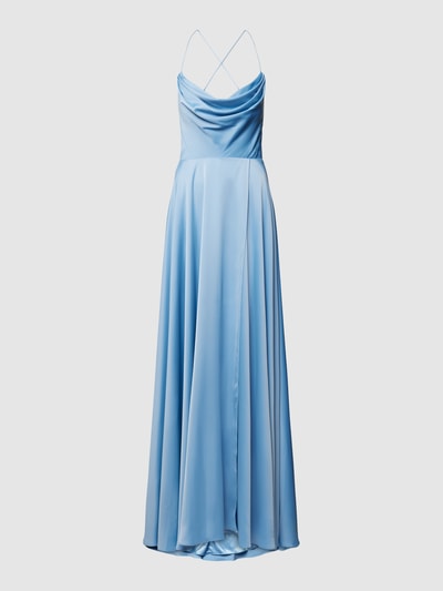 V.M. Abendkleid mit Wasserfall-Ausschnitt Hellblau 2