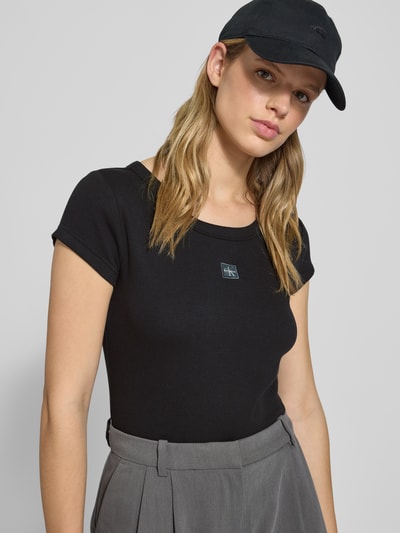 Calvin Klein Jeans T-Shirt mit Label-Badge Black 3