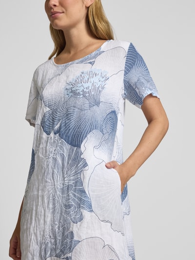 ZABAIONE Sukienka o długości do kolan z okrągłym dekoltem Biały 3