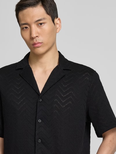 Strellson Regular fit vrijetijdsoverhemd met 1/2-mouwen, model 'Carlo' Zwart - 3