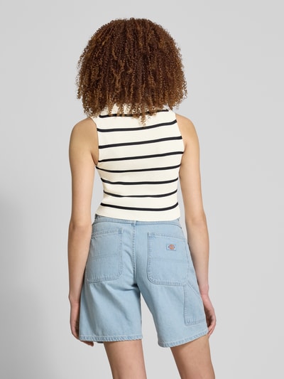 Only Slim fit korte top van viscosemix Offwhite - 5