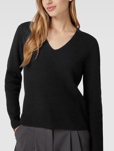 s.Oliver BLACK LABEL Gebreide pullover met V-hals Zwart - 3