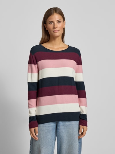 Tom Tailor Regular Fit Strickpullover aus Baumwoll-Viskose-Mix Rosa 4