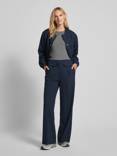 Copenhagen Muse Baggy fit stoffen broek met persplooien, model 'TAILOR' Marineblauw - 1