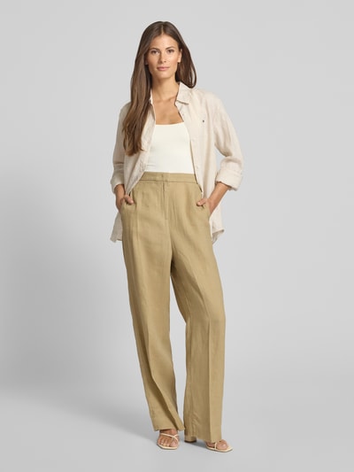 Tommy Hilfiger Regular Fit Hemdbluse aus reinem Leinen Ecru 1