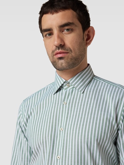 BOSS Regular fit zakelijk overhemd met streepmotief, model 'Joe' Groen - 3