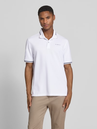 bugatti Regular Fit Poloshirt mit Logo Weiss 4