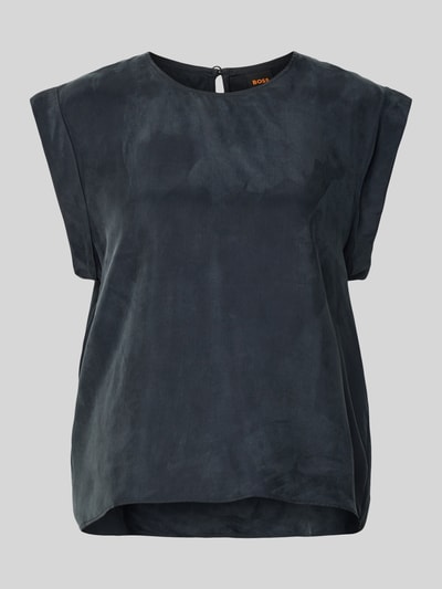 BOSS Orange Top bluzkowy o kroju regular fit z mieszanki cupro i wiskozy Czarny 2