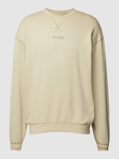 BOSS Sweatshirt mit Label-Stitching Modell 'Contem' Schilf 2