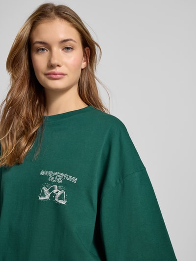 Karo Kauer Oversized T-shirt met motief- en statementprint Donkergroen - 3