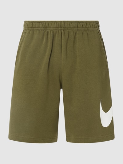 Nike Szorty z dzianiny dresowej z nadrukiem z logo model ‘CLUB SHORT’ Oliwkowy 1