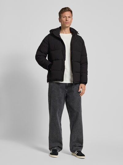 Pepe Jeans Regular Fit Steppjacke mit abnehmbarer Kapuze Modell 'JOBIAS' Black 1