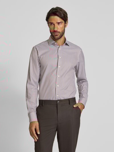 OLYMP SIGNATURE SLIM FIT Koszula casualowa o kroju slim fit z kołnierzykiem typu kent model ‘Namur’ Średniobrązowy 4