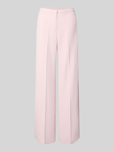 Produktfoto, hellrosa Stoffhose mit Bügelfalte von Rinascimento, Wide Leg Fit, Stretch-Material-Mix, Knopf- und Reißverschluss