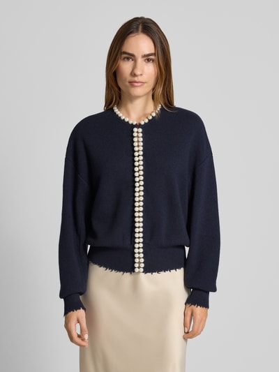 Essentiel Antwerp Comfort Fit Strickjacke aus Woll-Mix mit Kaschmir Modell 'IDEAS' Marine 4