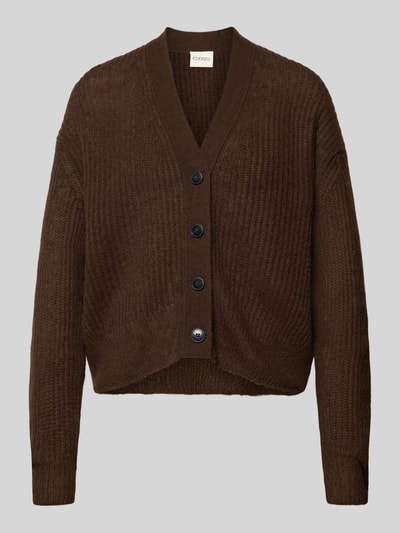 Closed Strickjacke aus Alpaka-Mix mit V-Ausschnitt Schoko 1