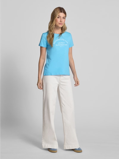 Tom Tailor Denim Regular Fit T-Shirt aus reiner Baumwolle Hellblau 1