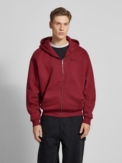 KARL KANI Sweatjacke mit Label-Stitching Bordeaux 4