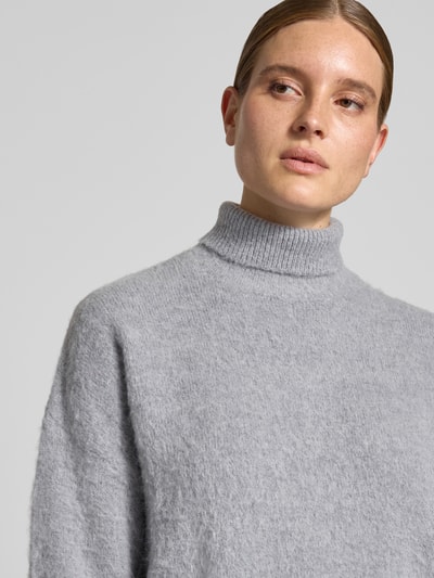 Liu Jo White Regular Fit Pullover mit Leinen-Anteil Modell 'Maglia' Mittelgrau 3