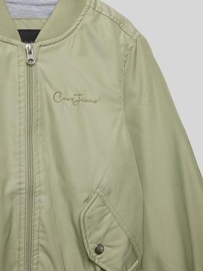 CARS JEANS Bomberjack met labelstitching, model 'GANIA' Rietgroen - 2