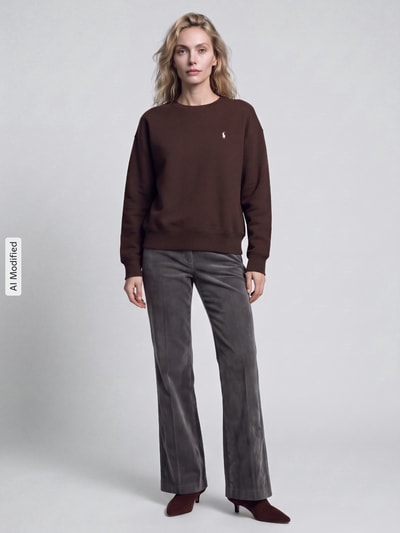 Polo Ralph Lauren Sweatshirt mit Logo-Stickerei Metallic Braun 1