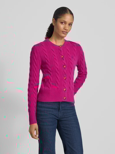 Polo Ralph Lauren Kurtka z dzianiny z mieszanki wełny i kaszmiru ze ściegiem warkoczowym Mocnoróżowy 4