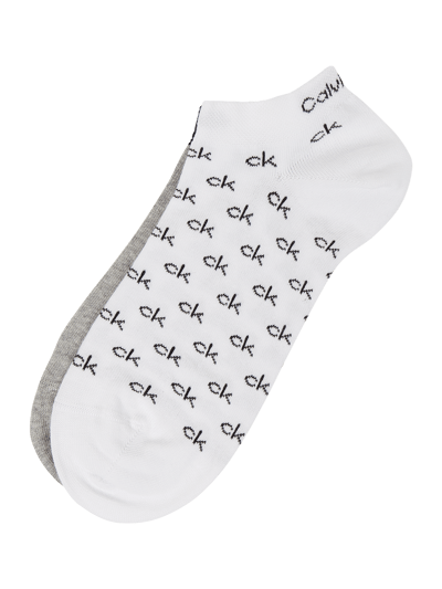 CK Calvin Klein Sneakersocken mit Stretch-Anteil im 2er-Pack  Weiss 1