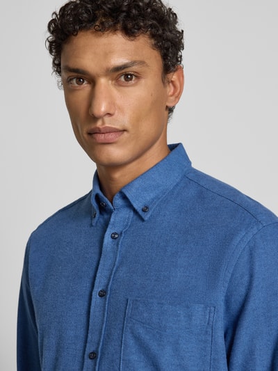 Christian Berg Men Regular Fit Freizeithemd mit Brusttasche Marine 3