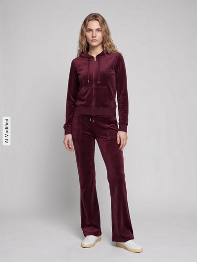 Juicy Couture Sweatjacke mit Seitentaschen Modell 'ROBERTSON' Dunkelrot 1