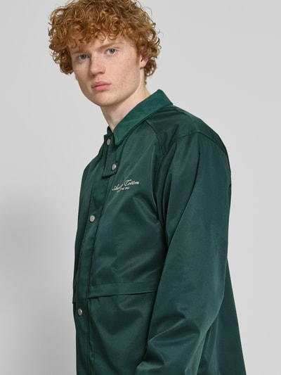 ANOTHER COTTON LAB Oversized jack met labelstitching Donkergroen - 3