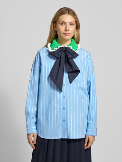 Essentiel Antwerp Bluzka koszulowa o kroju loose fit z czystej Bawełna Model 'JOYFUL' Jasnoniebieski 4