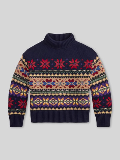 Polo Ralph Lauren Regular fit coltrui van mix van wol en katoen Marineblauw - 2