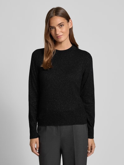 ARMANI EXCHANGE Sweter z dzianiny o kroju regular fit z domieszką kaszmiru Czarny 4