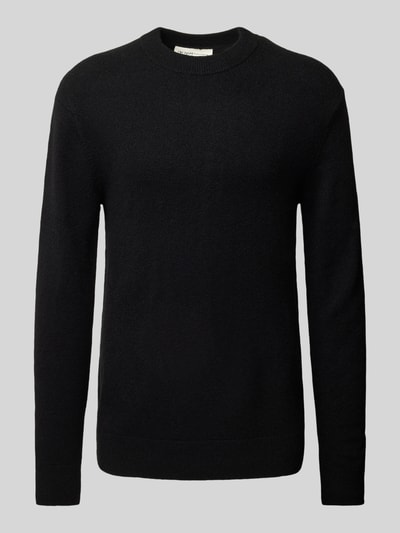 Tom Tailor Denim Regular Fit Strickpullover mit Wolle und Label-Stitching am Ärmel Black 2