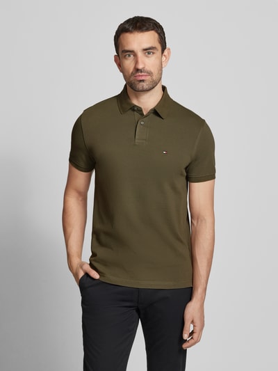 Tommy Hilfiger Regular Fit Poloshirt mit Label-Detail Oliv 4