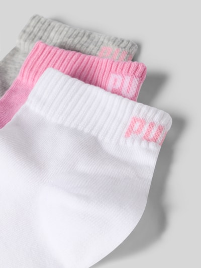 Produktfoto, Damen Sneakersocken im 3er-Pack von PUMA aus Baumwoll-Mix mit Stretch-Anteil, körpernahe Passform, Logo, farbig sortiert