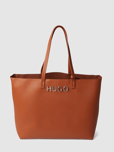 HUGO Shopper mit Logo-Applikation Cognac 2