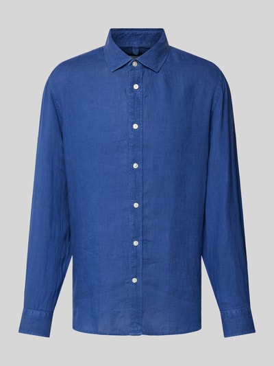 Mango Regular Fit Leinenhemd mit Kentkragen Modell 'AVISPAG' Jeansblau 2