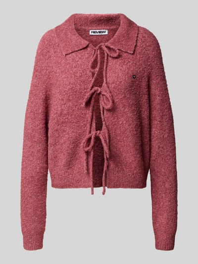 Review Kurtka z dzianiny z wiązaniem Brudnoróżowy 2