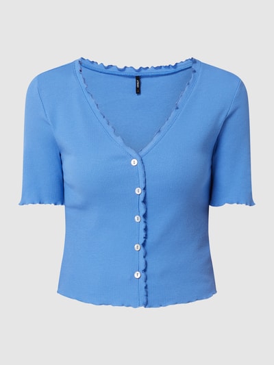 Only Shirt mit Rippenstruktur Modell 'Laila' Rauchblau 2