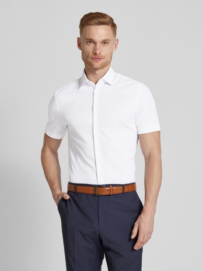 Jake*s Slim Fit Business-Hemd mit 1/2-Arm Weiss 4