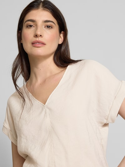 OPUS T-shirt met V-hals, model 'Solme' Zand - 3