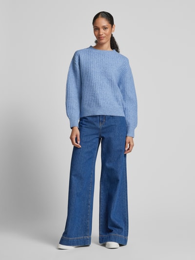 Tom Tailor Loose Fit Strickpullover mit Paillettenbesatz Hellblau 1