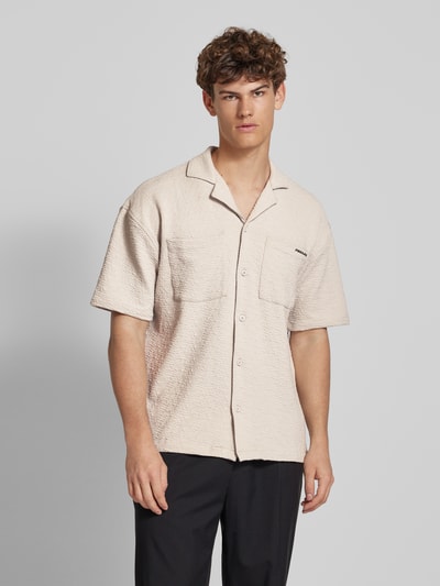 Pegador Koszula casualowa o kroju oversized z rękawem o dł. 1/2 model ‘ACADO’ Beżowy 4